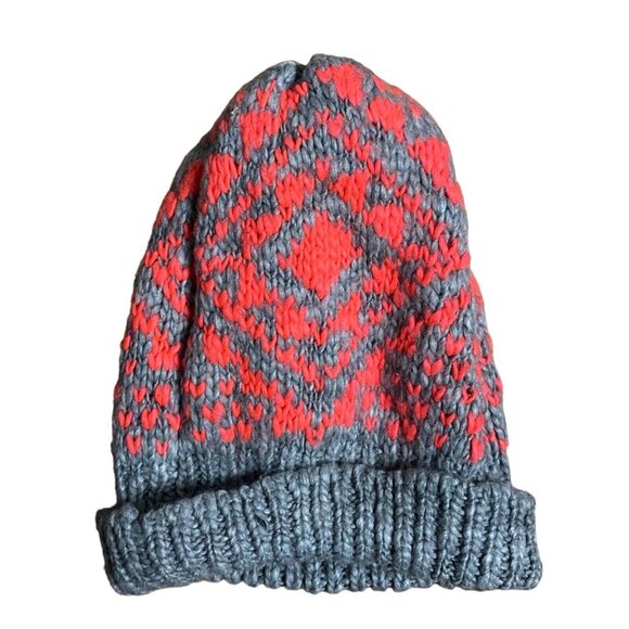 American Eagle Gray Patterned Knit Beanie - Picture 3 of 4